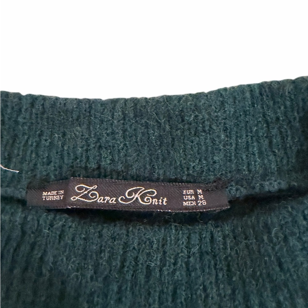 Elegant Wool Forest Green Women's Sweater Poncho - Picture 7 of 7